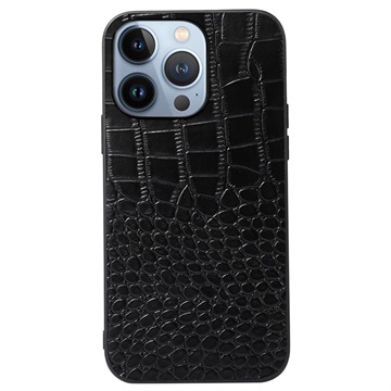 Crocodile Series iPhone 14 Pro Max Hybrid Case - Zwart