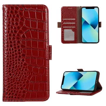 Crocodile Series Motorola Moto G32 Wallet Leren Hoesje met RFID - Rood