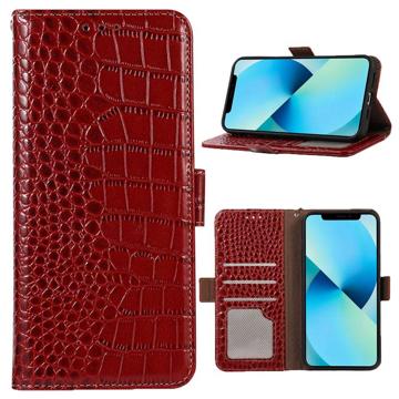 Crocodile Series Nothing Phone (1) Leren Portemonnee Hoesje met RFID - Rood