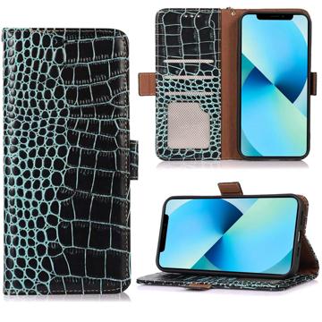 Crocodile Series Samsung Galaxy Xcover6 Pro Wallet Leren Hoesje met RFID - Groen