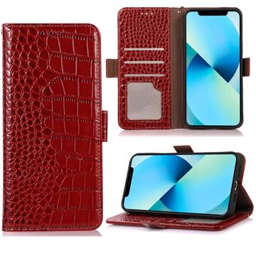 Crocodile Series Samsung Galaxy Xcover6 Pro Wallet Leren Hoesje met RFID - Rood