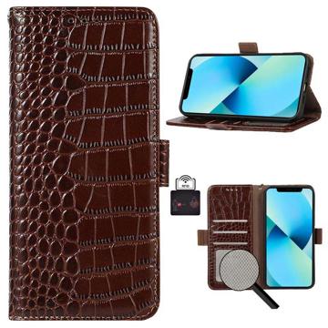Crocodile Xiaomi Redmi A1+ Wallet Leren Hoesje met RFID Bruin