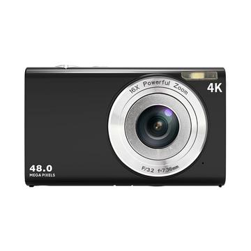 DC402-AF 4K Kids 48MP Digitale Camera Auto Focus 16X Digitale Zoom Vlogging Camera voor Tieners - Zwart