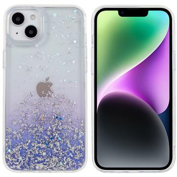 Dfans Starlight Glitter iPhone 14 Hybride Hoesje - Paars