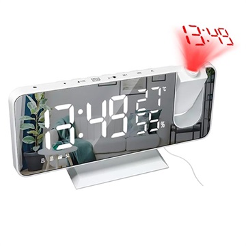 Digitale Wekker met LED-Display EN8827 - Wit