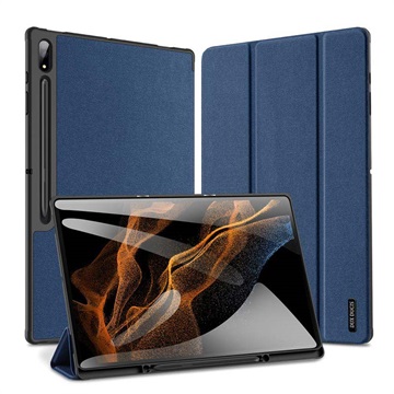 Dux Ducis - Tablet Hoes geschikt voor Samsung Galaxy Tab S8 Ultra - 14.6 Inch - Domo Book Case - Met Auto Wake/Sleep functie - Blauw