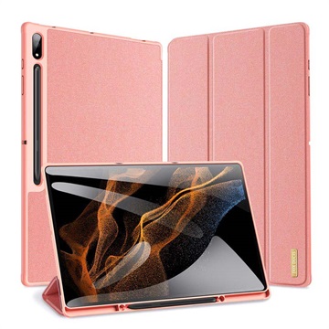Dux Ducis - Tablet Hoes geschikt voor Samsung Galaxy Tab S8 Ultra - 14.6 Inch - Domo Book Case - Met Auto Wake/Sleep functie - Roze