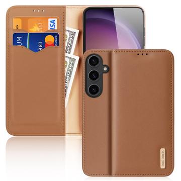 Dux Ducis Hivo Samsung Galaxy S24 Wallet Leren Hoesje - Bruin