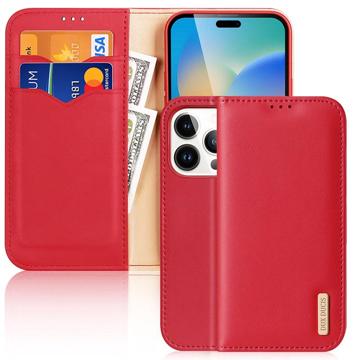 Dux Ducis Hivo iPhone 14 Pro Wallet Leren Hoesje - Rood