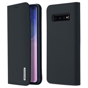 Dux Ducis Wish Samsung Galaxy S10 Wallet Leren Hoesje - Donkerblauw