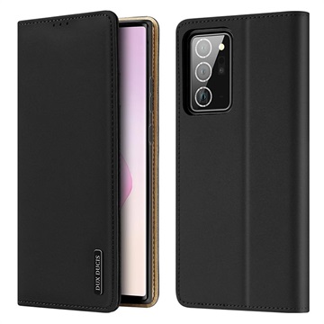 Dux Ducis Wish Samsung Galaxy Note20 Ultra Wallet Leren Hoesje - Zwart