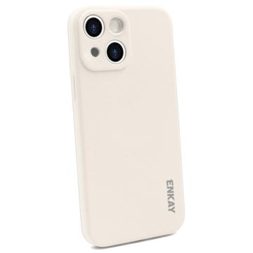 Enkay iPhone 14 Plus Vloeibaar Siliconen Hoesje - Beige