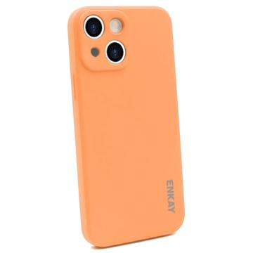 Enkay iPhone 14 Plus Vloeibaar Siliconen Hoesje - Oranje