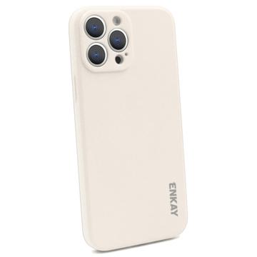 Enkay iPhone 14 Pro vloeibaar siliconen hoesje - Beige