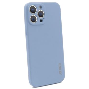 Enkay iPhone 14 Pro vloeibaar siliconen hoesje - Blauw