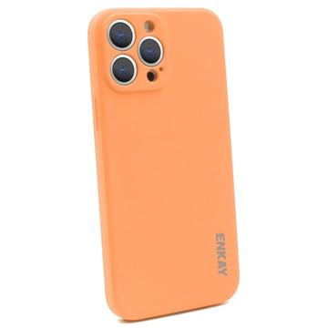 Enkay iPhone 14 Pro vloeibaar siliconen hoesje - Oranje