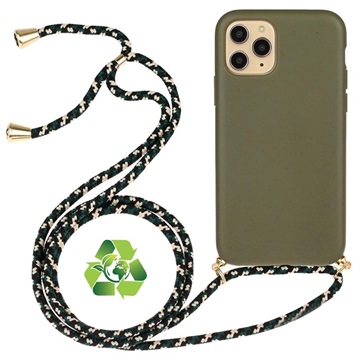 Saii Eco Line iPhone 11 Pro biologisch afbreekbaar hoesje met riem - groen