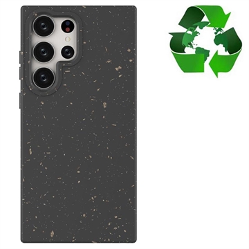 Eco Nature Samsung Galaxy S23 Ultra 5G Hybrid Case - Zwart