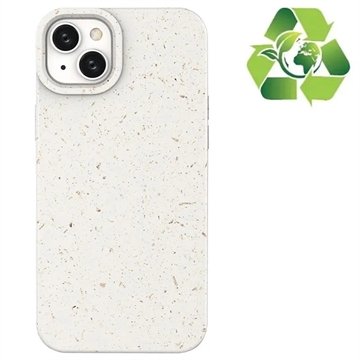 Eco Nature iPhone 14 Hybrid Hoesje - Wit