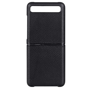 Elegante Samsung Galaxy Z Flip Leren Hoes - Zwart