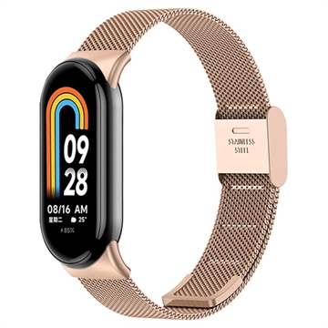 Xiaomi Smart Band 8 Elegante Roestvrijstalen Mesh-Band - Rose Gold