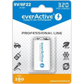 9V 6F22 320mAh Rechargeables everActive Professional