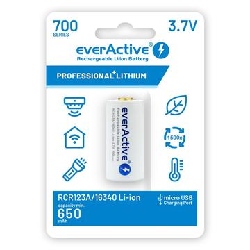 EverActive RCR123/16340 Oplaadbare batterij met microUSB-poort 700mAh