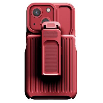 Explorer Series iPhone 14 Plus Hybride Hoesje met Riemclip - Rood