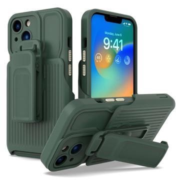 Explorer Series iPhone 14 Hybride Hoesje met Riemclip - Donkergroen