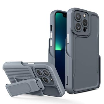 Explorer Series iPhone 14 Pro Hybride Hoesje met Riemclip - Grijs