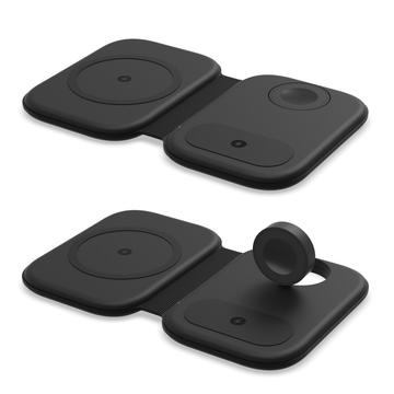 F20 Magnetisch opvouwbaar 3 in1 draadloos snellaadstation voor iPhone Apple Watch AirPods Galaxy Buds