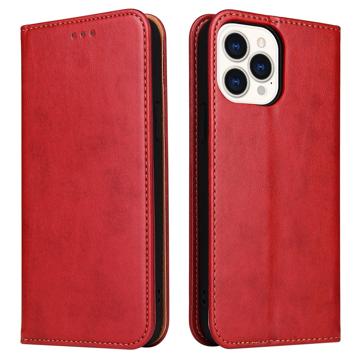 Fierre Shann iPhone 14 Pro Portemonnee Hoesje - Rood