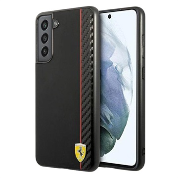 Ferrari On Track Carbon Stripe Samsung Galaxy S21 FE 5G Case - Zwart