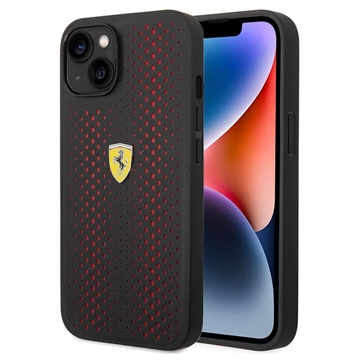 Ferrari On Track Perforated iPhone 14 Plus Case - Rood / Zwart