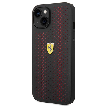 Ferrari On Track Perforated iPhone 14 Hoesje - Rood / Zwart