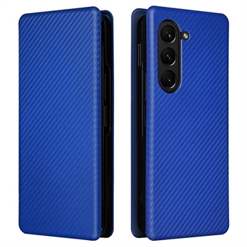 Samsung Galaxy Z Fold5 Flip Hoesje - Koolstofvezel - Blauw