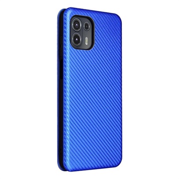 Motorola Edge 20 Lite Flip Case - Koolstofvezel - Blauw