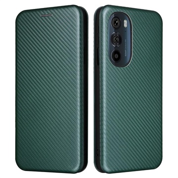 Motorola Edge X30 Flip Case - Koolstofvezel - Groen