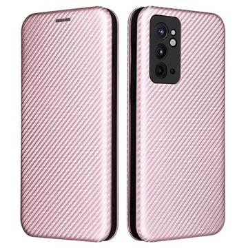 OnePlus 9RT 5G Flip Case - Koolstofvezel - Rose Goud