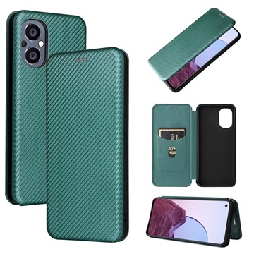 OnePlus Nord N20 5G Flip Case - Koolstofvezel - Groen