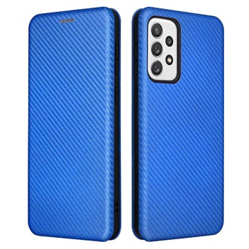 Samsung Galaxy A73 5G Flip Case - Koolstofvezel - Blauw