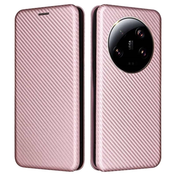 Xiaomi 13 Ultra Flip Hoesje - Koolstofvezel - Rose Gold