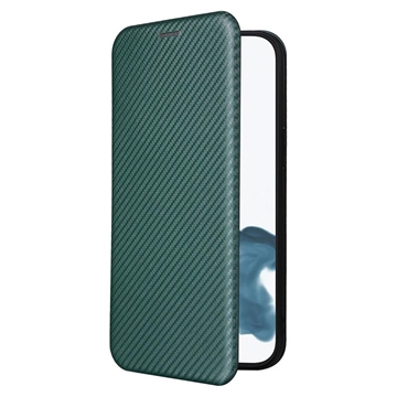 iPhone 14 Pro Flip Hoesje - Koolstofvezel - Groen