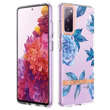 Flower Series Samsung Galaxy S20 FE TPU Hoesje - Blauwe pioen