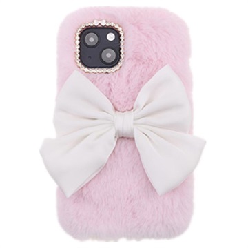 Fluffy Plush iPhone 13 Mini Hybrid Case - Roze