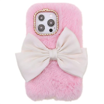 Fluffy Plush iPhone 13 Pro Hybrid Case - Roze