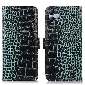 Crocodile Series Samsung Galaxy A04e Wallet Leren Hoesje met RFID - Groen