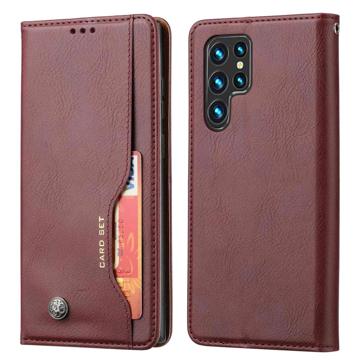 Card Set Series Samsung Galaxy S23 Ultra 5G Wallet Case - Wijnrood