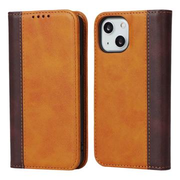 Elegance Series iPhone 14 Wallet Case - Geel / Bruin