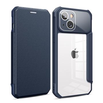 Zakelijke Stijl iPhone 14 Flip Hoesje - Blauw